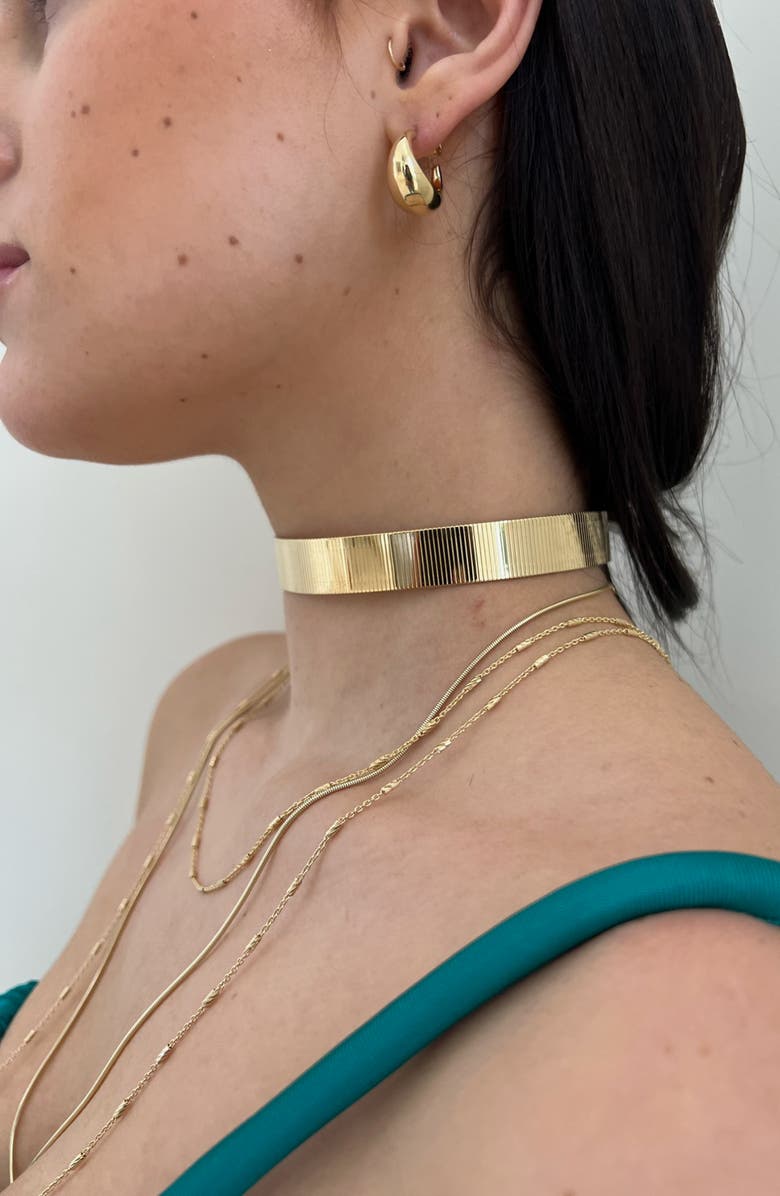 Jennifer Zeuner Shira Hoop Earrings, Alternate, color, 14K Yellow Gold Plated Silver