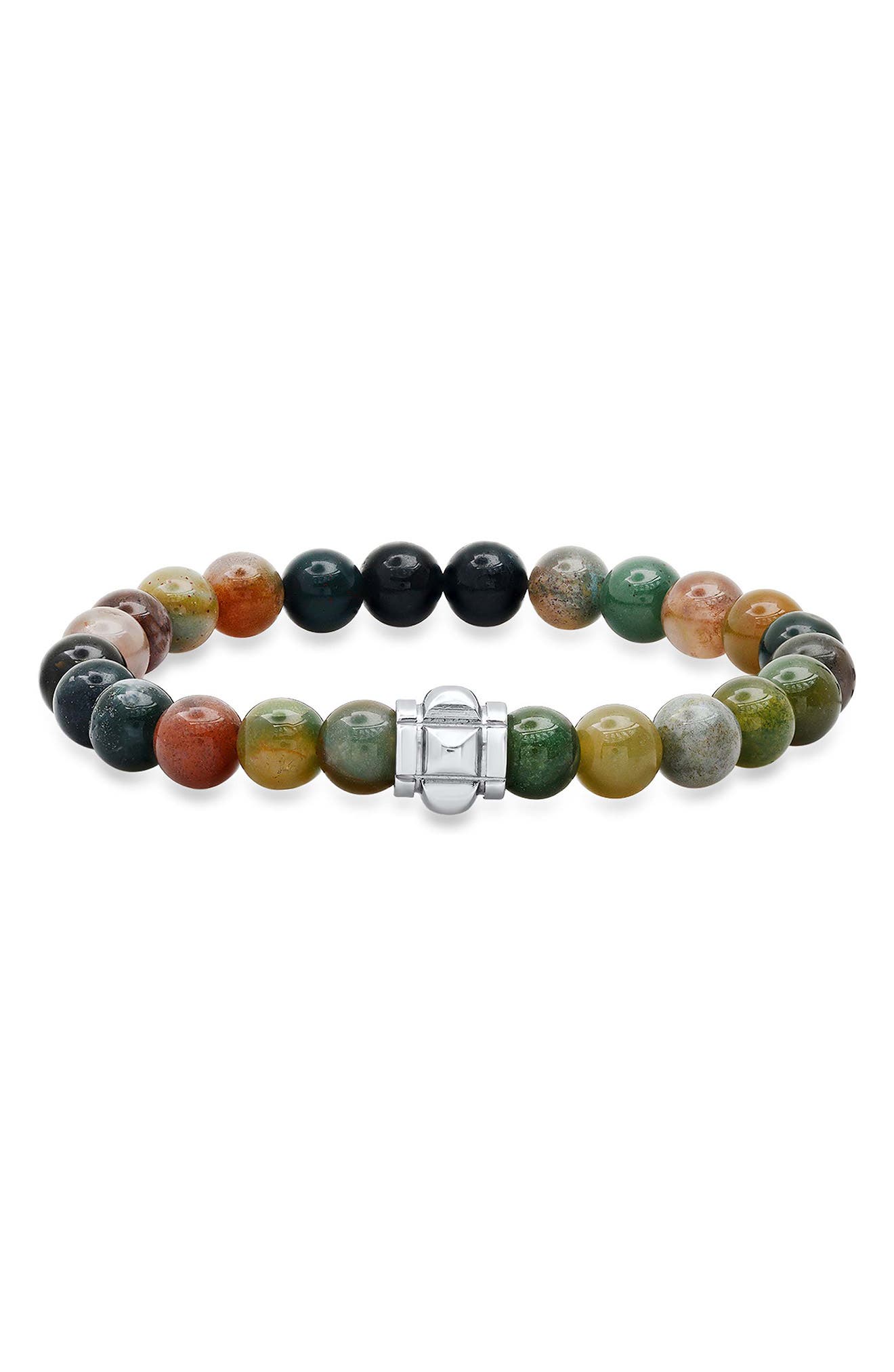 Men's Agate Bead Stretch Bracelet