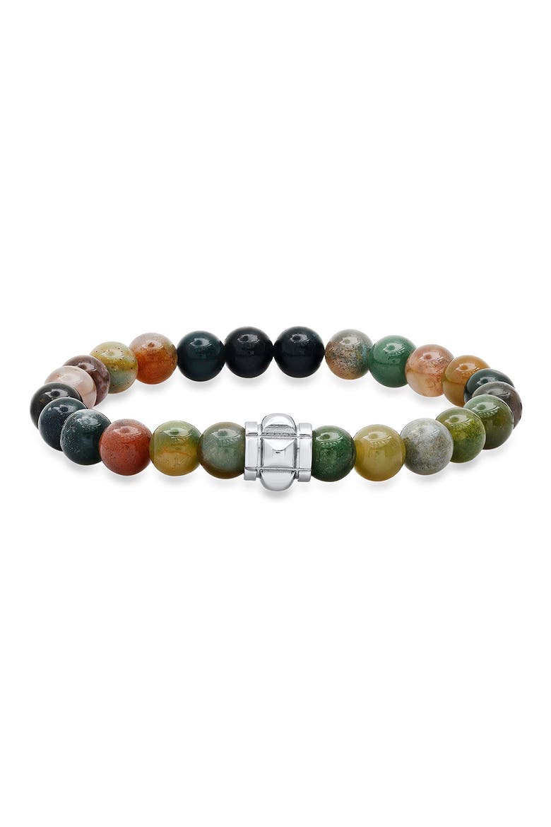 Men's Agate Bead Stretch Bracelet, Main, color, MULTI