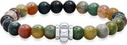 STEELTIME Men's Agate Bead Stretch Bracelet