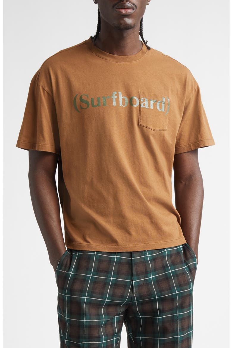 Sufboard Logo Organic Cotton Pocket Graphic T-Shirt, Main, color, FONDUE