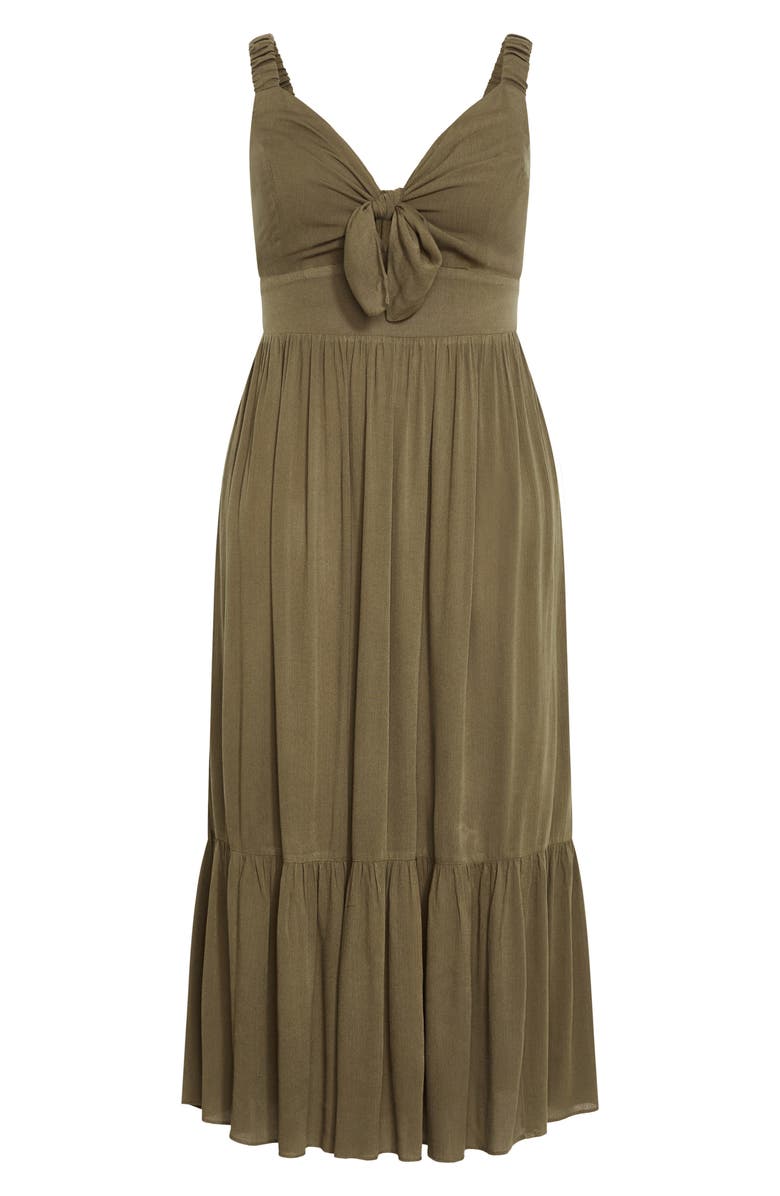 City Chic Vacay Fit & Flare Maxi Dress, Alternate, color, Khaki