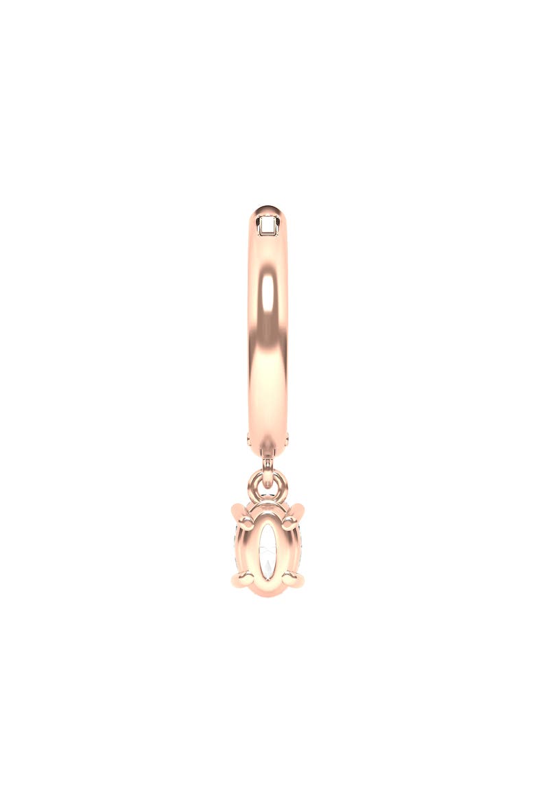 Lab Created Diamond Drop Huggie Hoop Earrings, Alternate, color, 18K ROSE GOLD