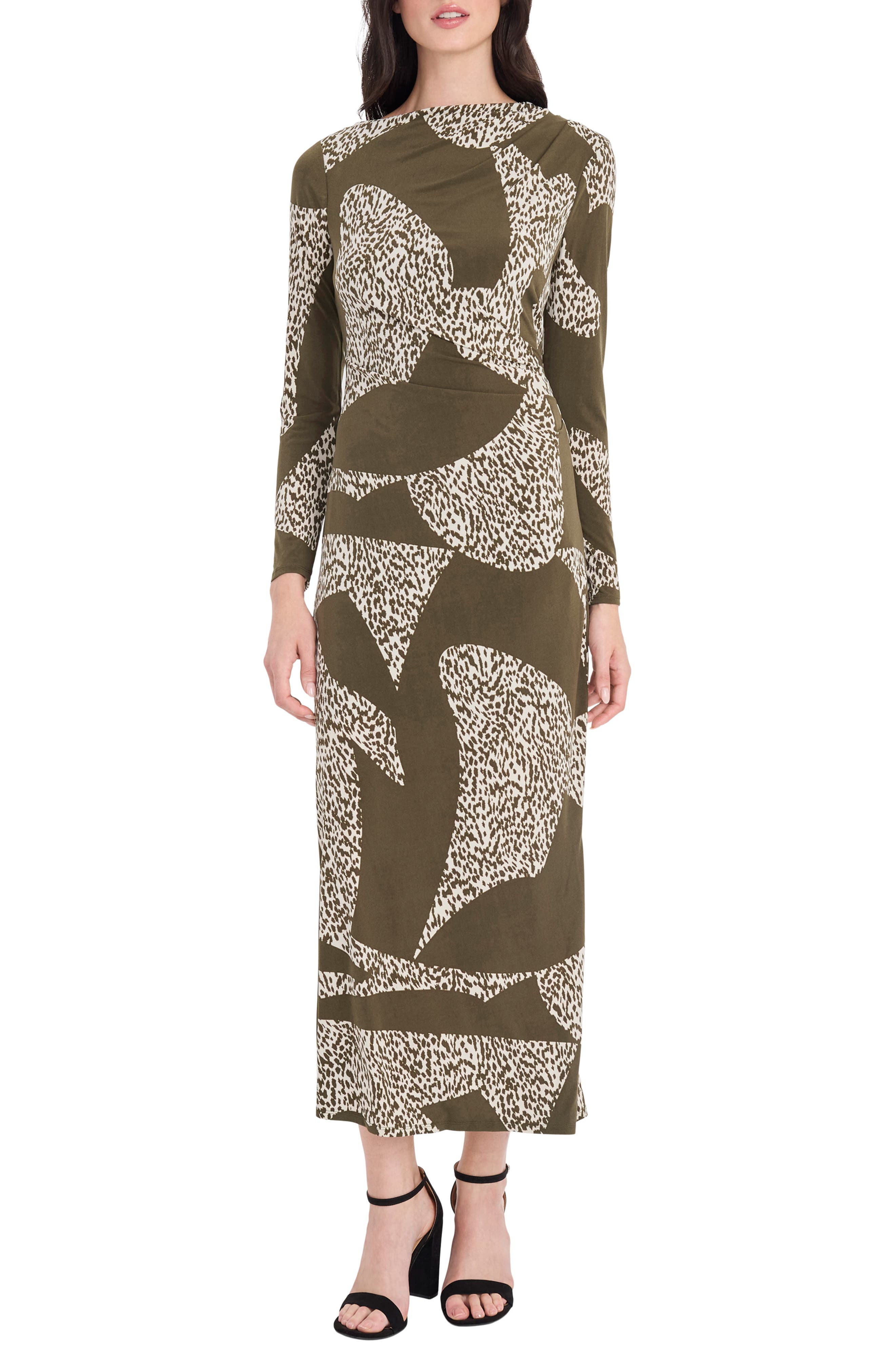Colorblock Long Sleeve Maxi Dress