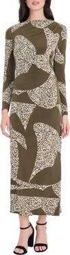 DONNA MORGAN FOR MAGGY Colorblock Long Sleeve Maxi Dress