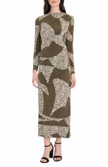 Colorblock Long Sleeve Maxi Dress