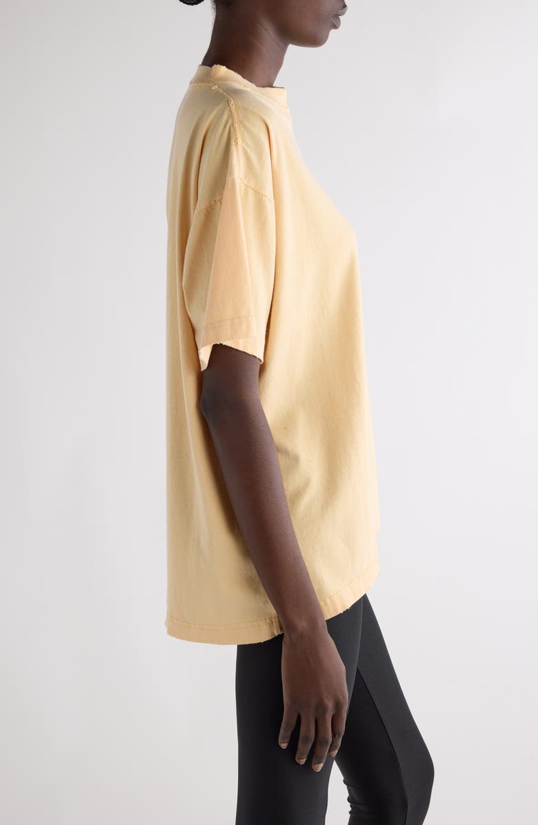 Balenciaga Laurel Embroidered Logo Boxy Distressed T-Shirt, Alternate, color, 