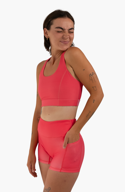 Cooldown Emmy Running Shorts In Pink Skyline