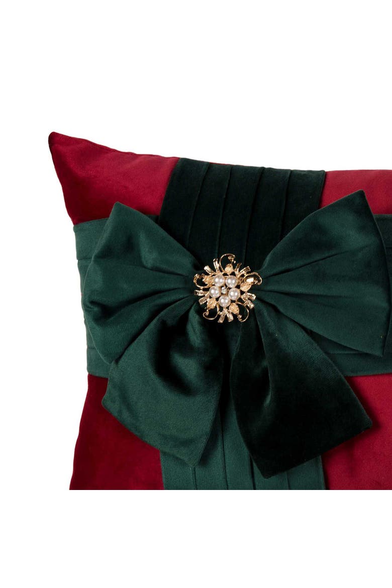 Red Present Christmas Throw Pillow 22" x 13", Alternate, color, Red