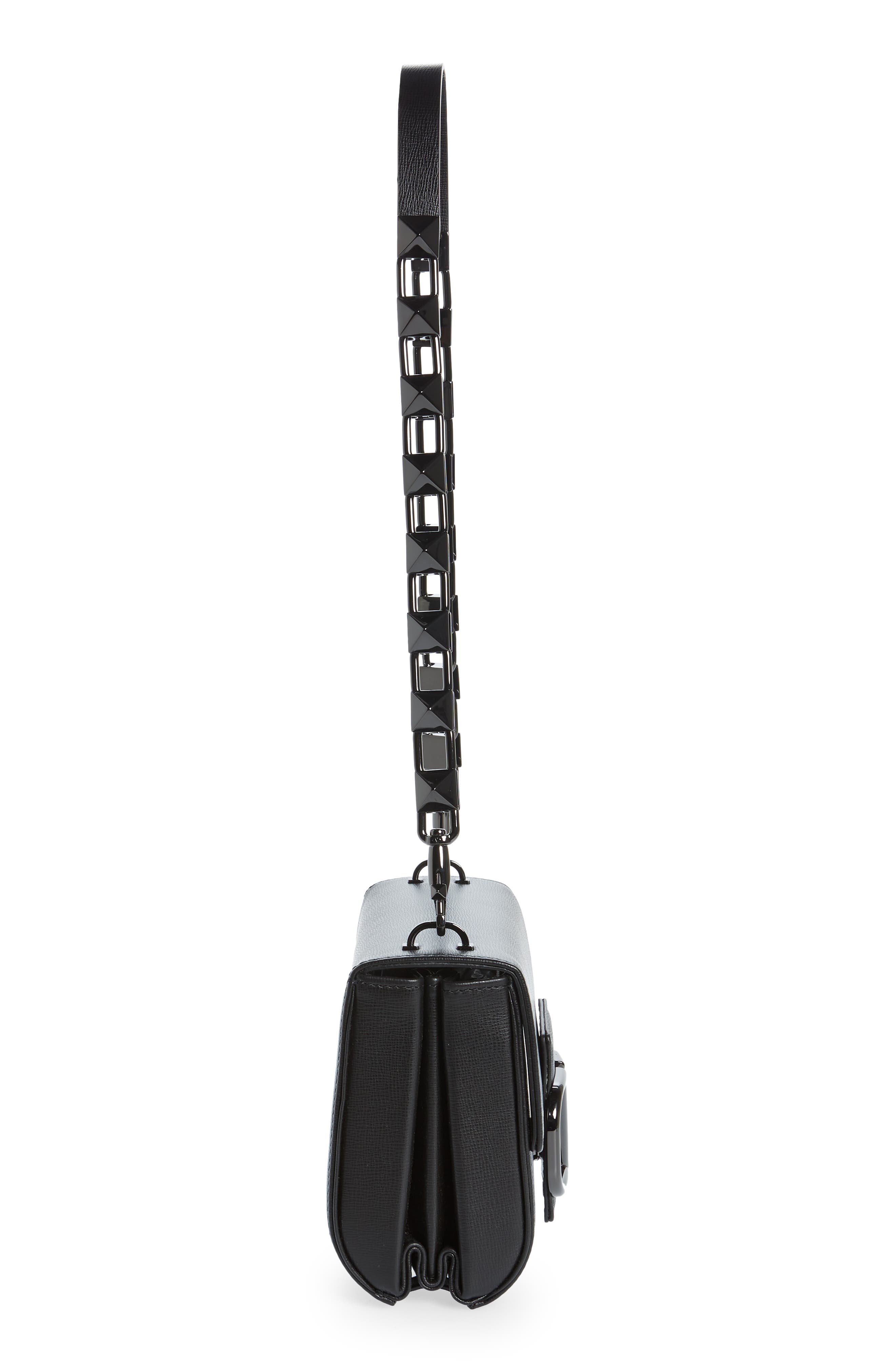 Valentino Garavani Stud Sign VLOGO Leather Shoulder Bag, Alternate, color, 