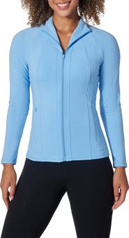 90 DEGREE BY REFLEX Brisa Interlock Flared Full Zip Sweatshirt