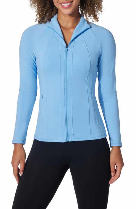 90 DEGREE BY REFLEX Brisa Interlock Flared Full Zip Sweatshirt