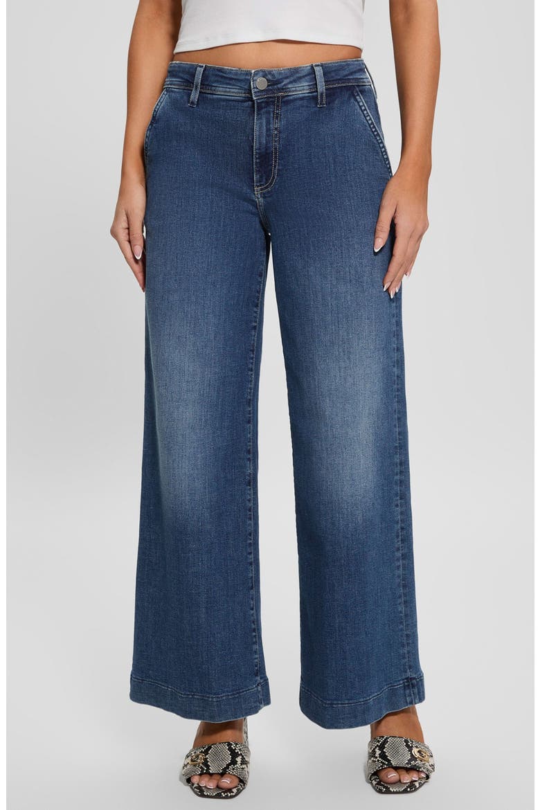 Zoya Crop Wide Leg Jeans, Main, color, BLUE