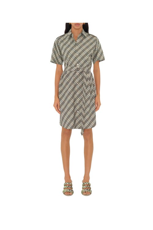 Burberry Check Mesh Mews Strap Mules In Artichoke