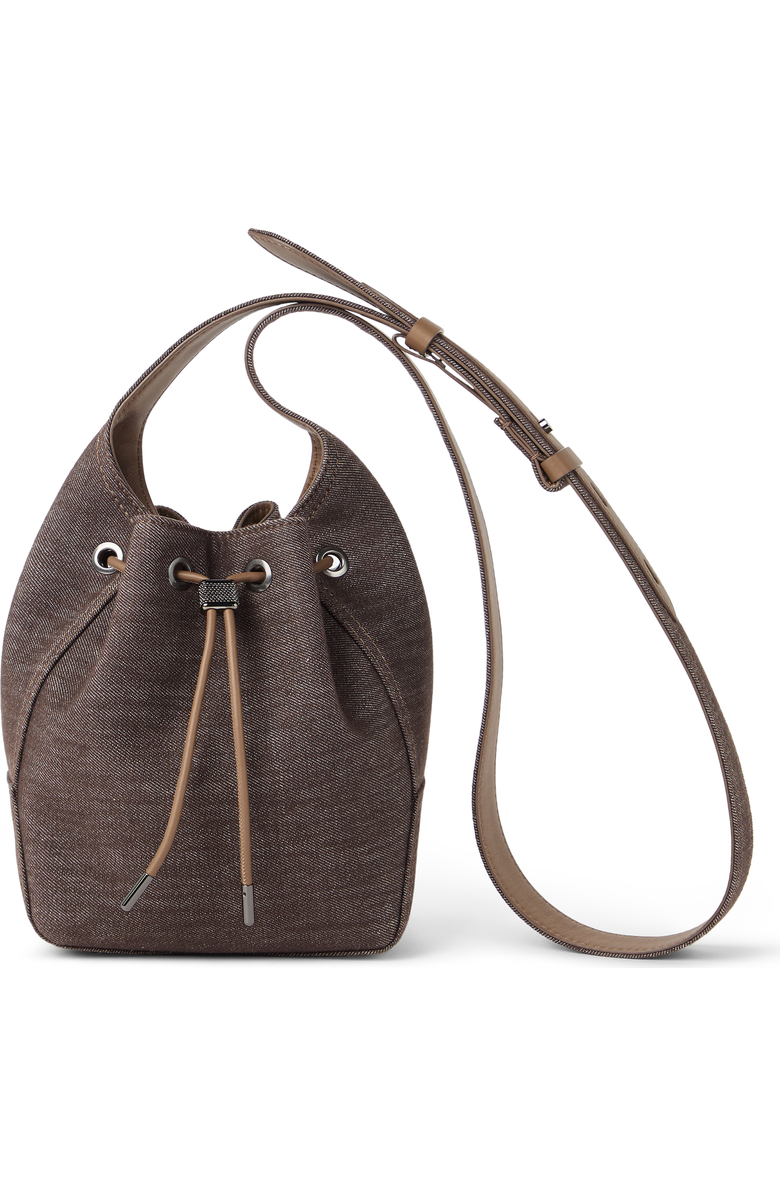 Brunello Cucinelli Denim small BC Duo Bucket bag, Main, color,