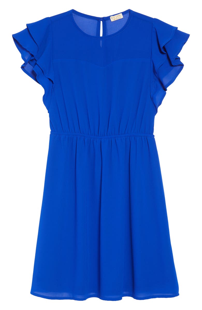 Monteau Couture Flutter Sleeve Dress, Main, color, 