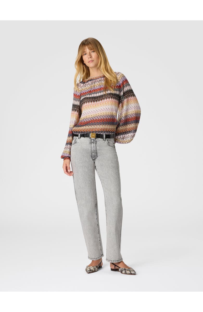 Missoni Long Sleeve Blouse In Lace, Alternate, color, Red & Blue