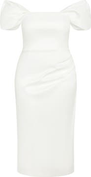 City Chic Elyse Puff Sleeve Sheath Dress