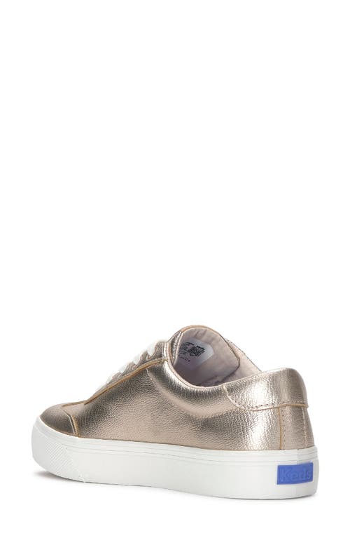 Keds Women's Jump Kick T-toe Metallic Leather Lace Up Leather Sneakers In Gold