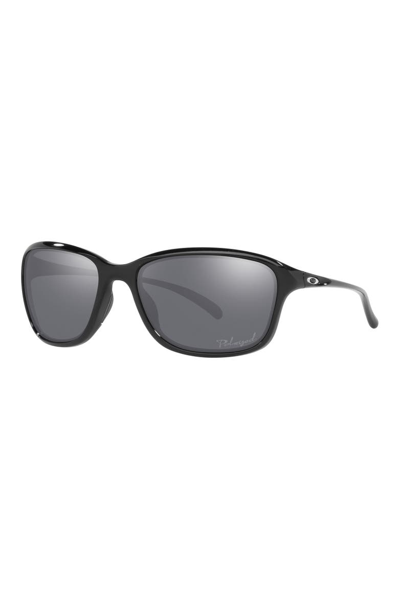 59mm Polarized Round Sunglasses, Alternate, color, POLISHED BLACK / BLACK