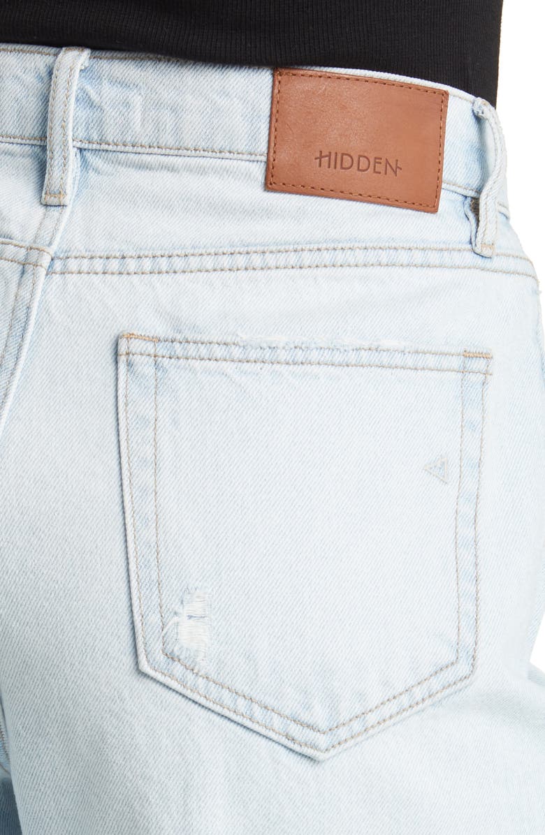 HIDDEN JEANS Ripped Straight Leg Jeans, Alternate, color, Light Wash