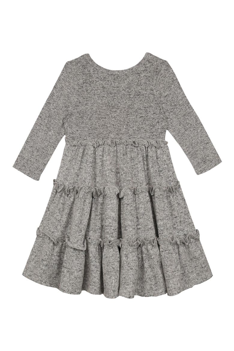 Kids' Hacci Long Sleeve Dress, Alternate, color, GREY/PINK