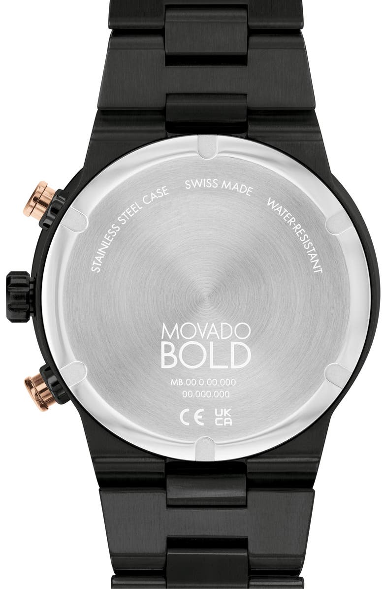 Movado Bold Fusion Chronograph Bracelet Watch, 44mm, Alternate, color, Bronze
