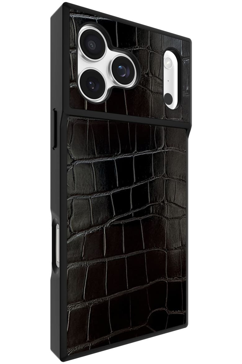 SQUARE Faux Leather MagSafe Case for Apple iPhone 17 Pro Max, Alternate, color, Black Multicolor