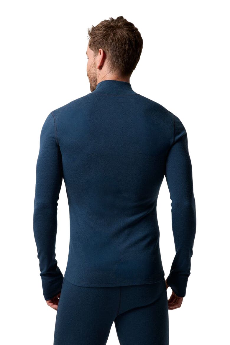 Cedars Rws Merino Mid-Wt Baselayer 1/4-Zip Top - Men's, Alternate, color, Midnight Blue