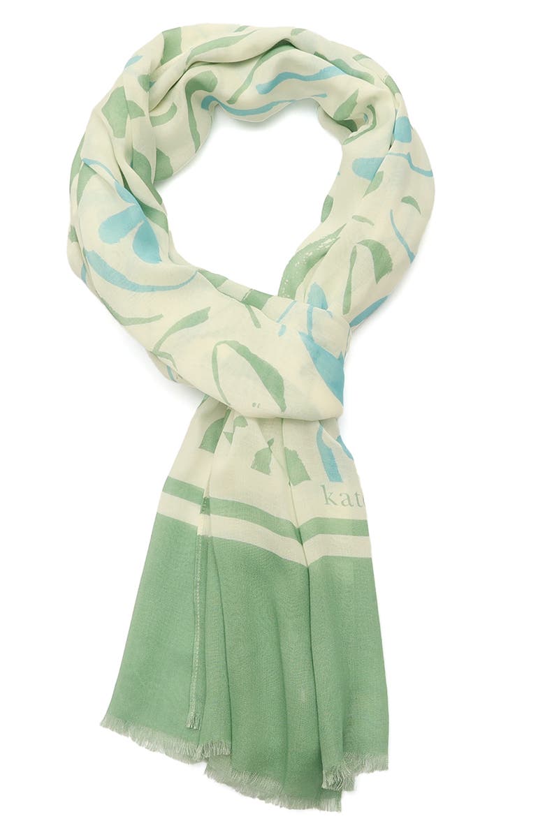 Kate Spade New York painters garden oblong scarf, Alternate, color, Green Multi