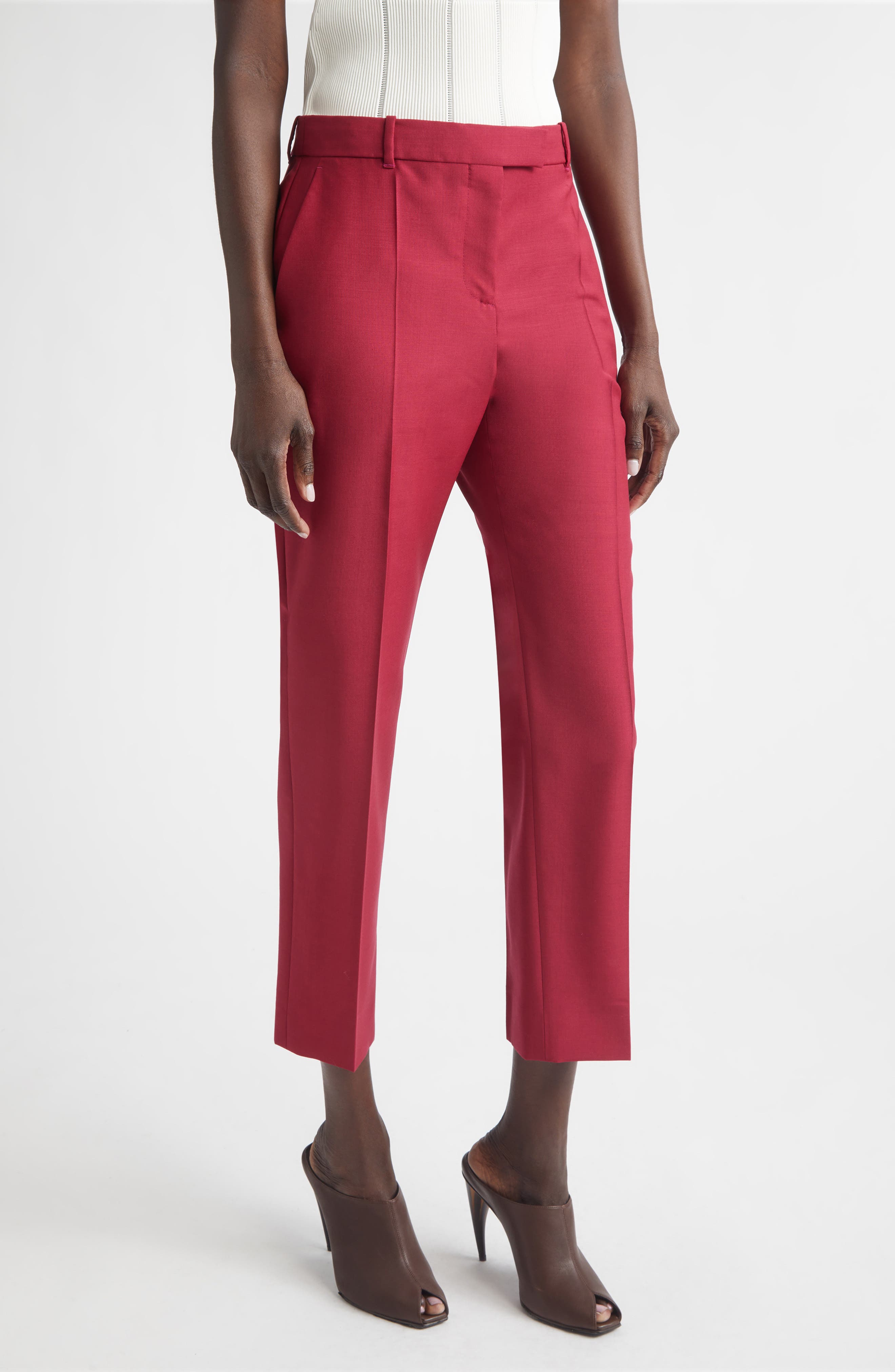 Wool & Mohair Narrow Bootcut Trousers