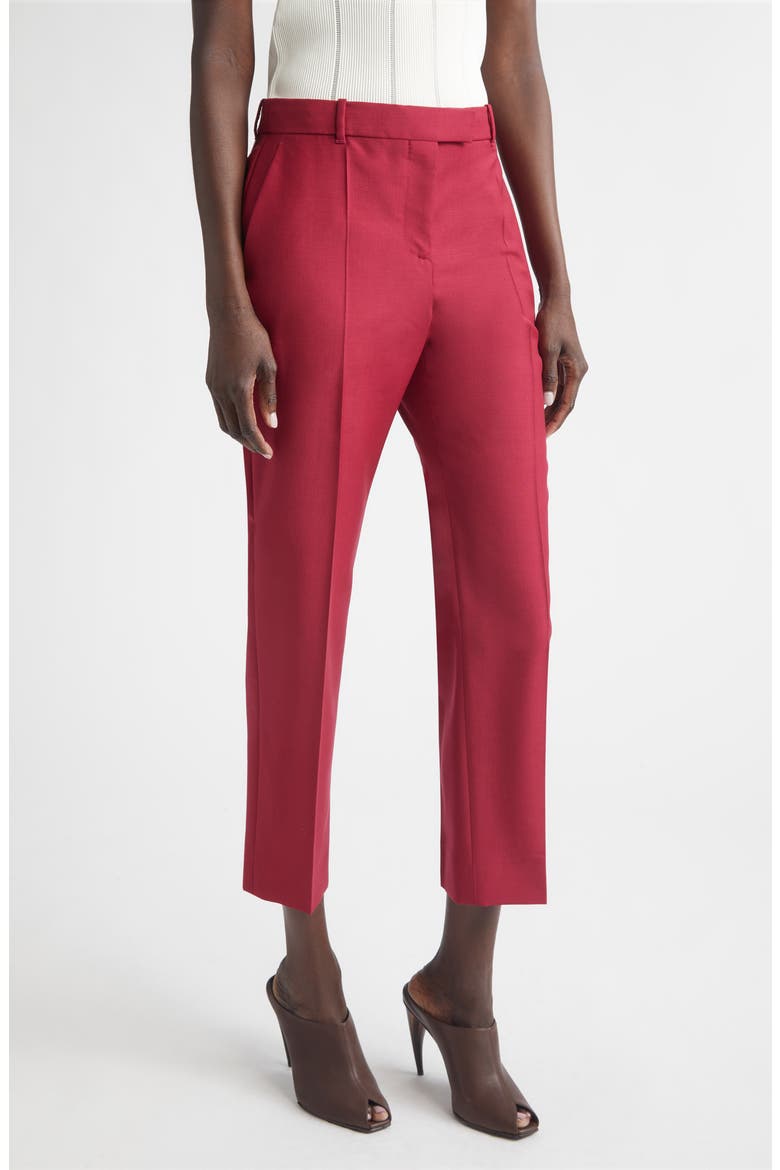 Wool & Mohair Narrow Bootcut Trousers, Main, color, RASPBERRY