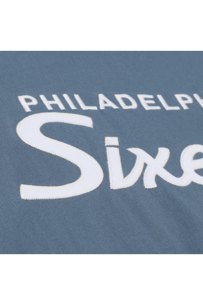 Men's Mitchell & Ness  Gray Philadelphia 76ers Thunderstorm Short Sleeve T-Shirt, Alternate, color, Gray