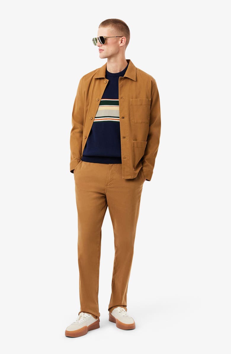 Lacoste Ottoman Stitch Stripe Cotton & Wool Sweater, Alternate, color, 9Il Navy Blue/ Sinople-Lapland