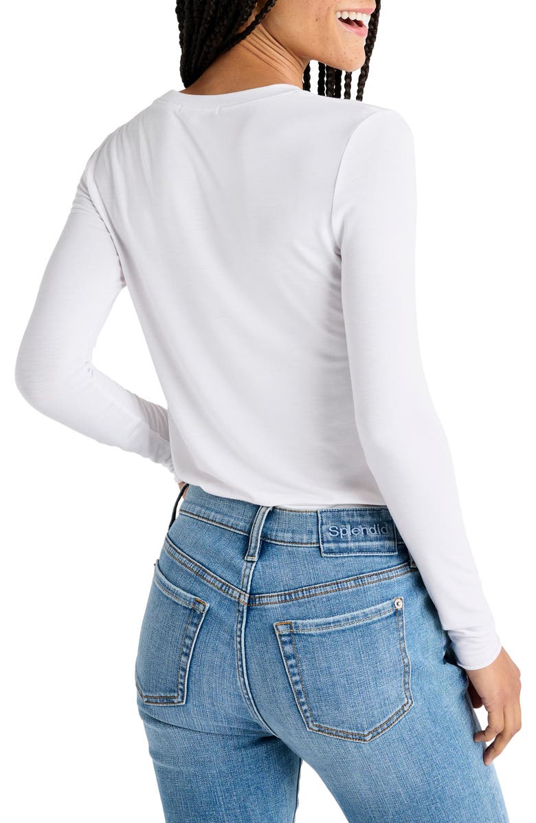 Splendid Long Sleeve Crewneck T-Shirt, Alternate, color, White