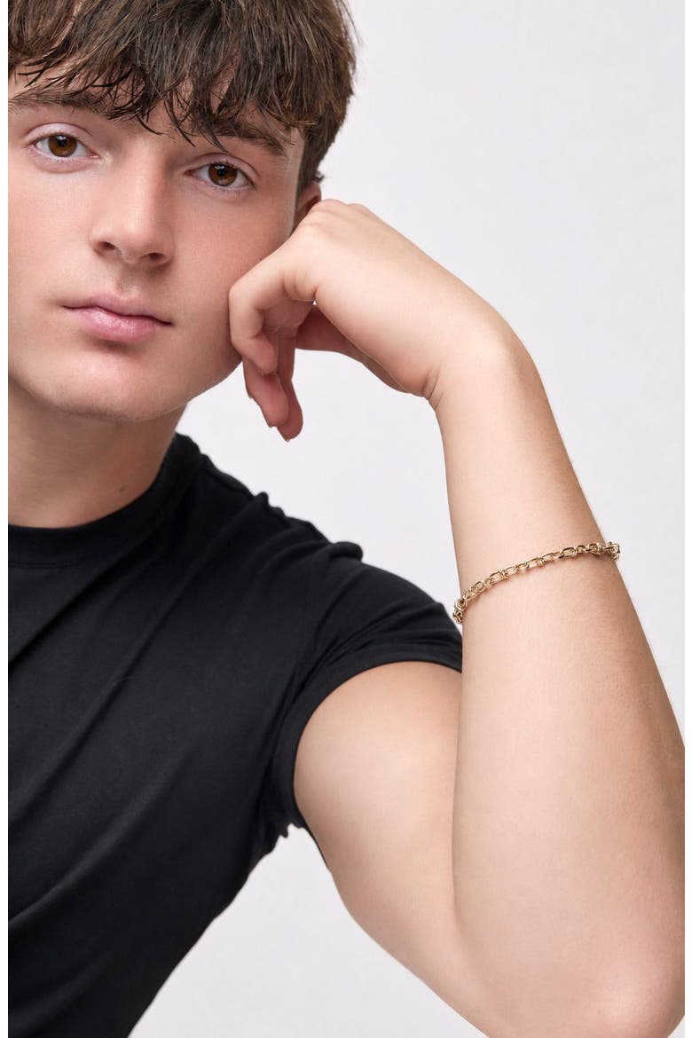 Men's 14K Gold Wrapped Link Chain Bracelet, Alternate, color, 14K YELLOW GOLD