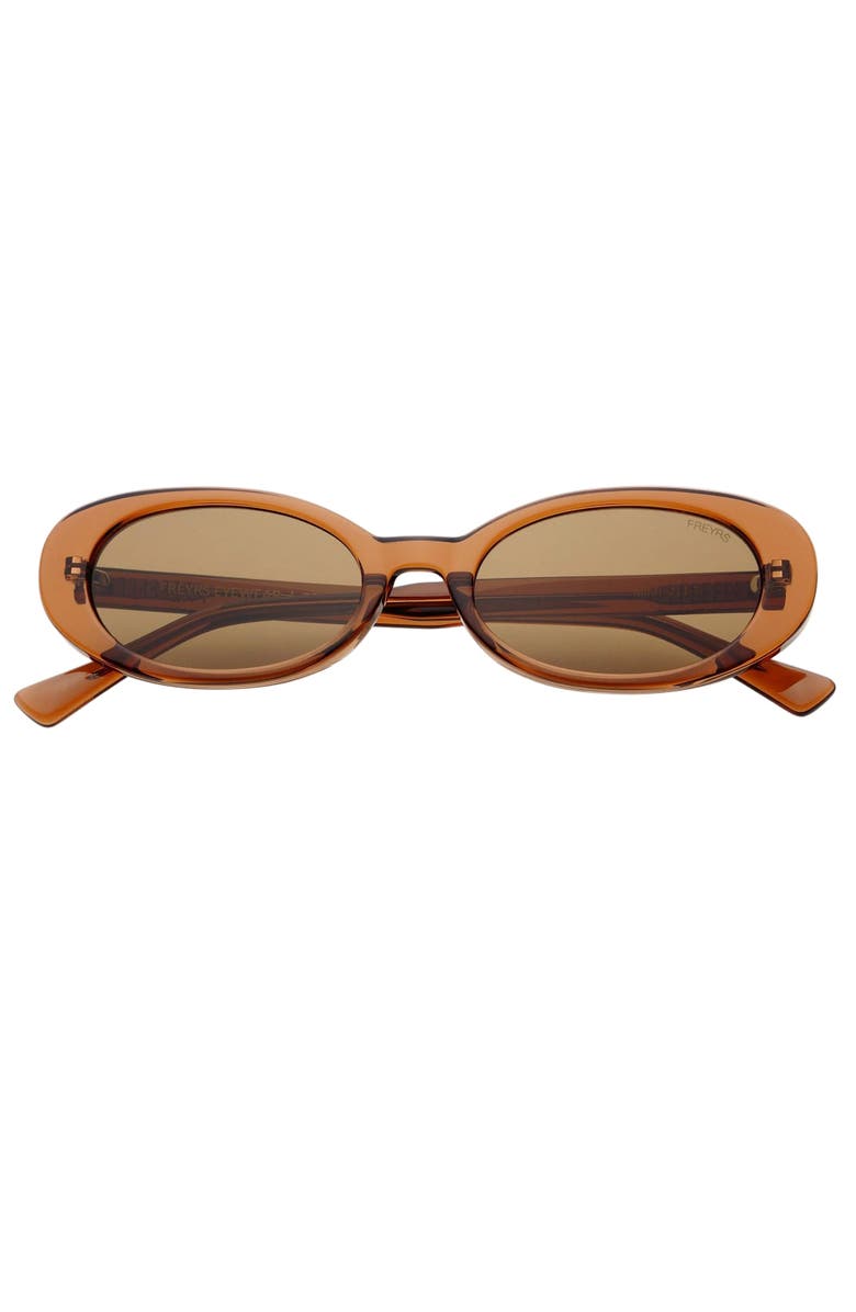 FREYRS Eyewear Mimi Small Oval Sunglasses, Main, color, Brown, Green, Tortoise / Brown