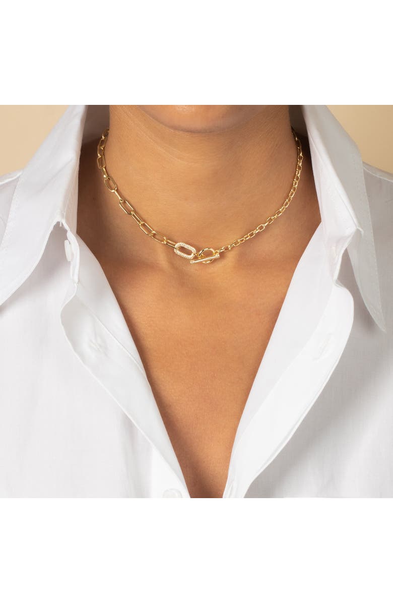 BY ADINA EDEN Pave Accented Toggle Multi Chain Necklace, Alternate, color, Gold