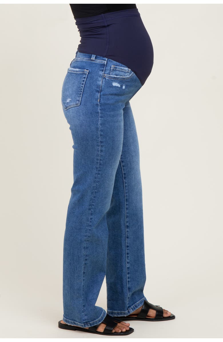 PinkBlush Mid Rise Full Length Straight Leg Maternity Jeans, Alternate, color, Blue