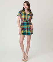 Unique Vintage Button Front Romper