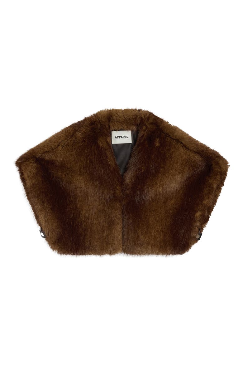 Devin Faux Fur Shrug, Alternate, color, MINK