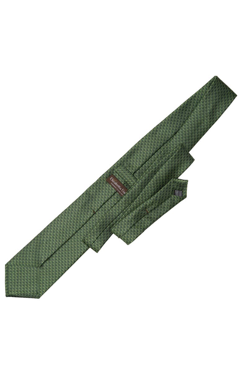 Elizabetta Brunelli - Extra Long Silk Jacquard Tie for Men, Alternate, color, Green