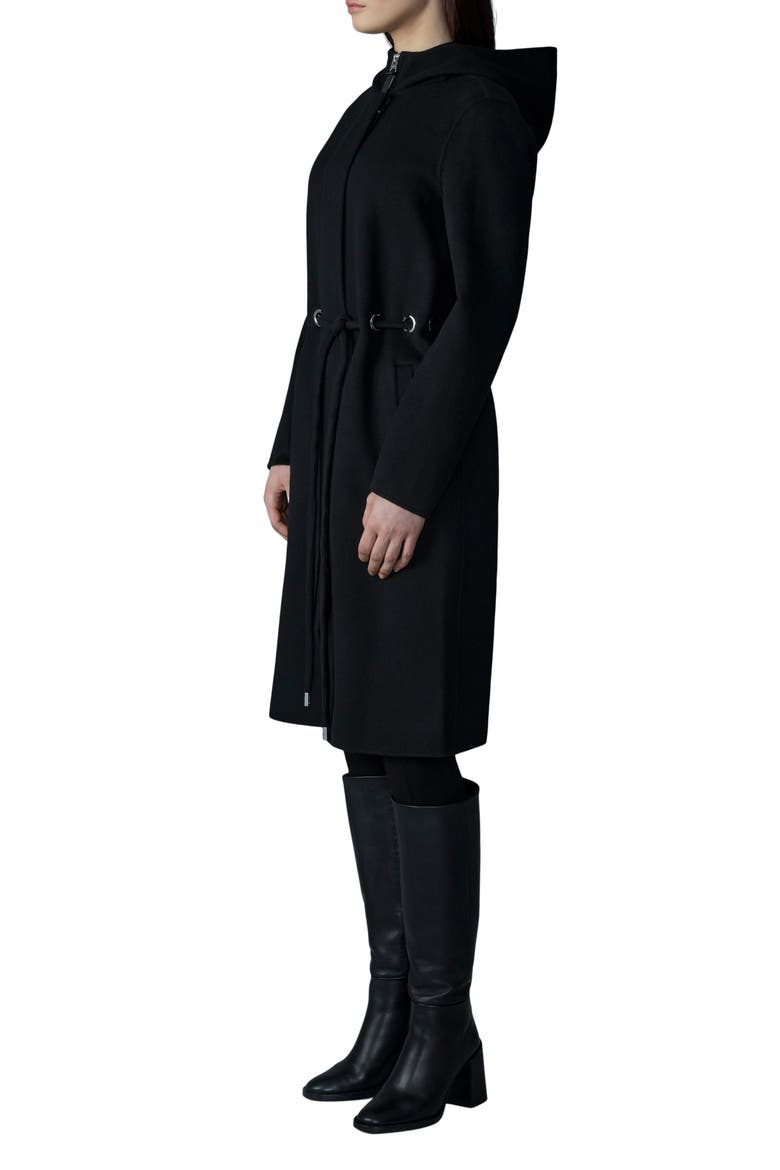 Blithe Handmade Wool Double Face Hooded Coat, Alternate, color, BLACK