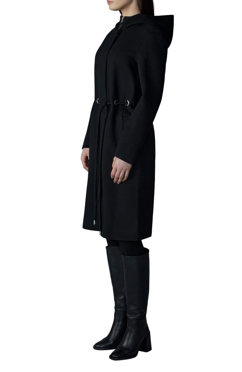 Mackage Blithe Handmade Wool Double Face Hooded Coat, Alternate, color, Black