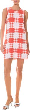 Grey Lab Gingham Check Mini Sweater Dress