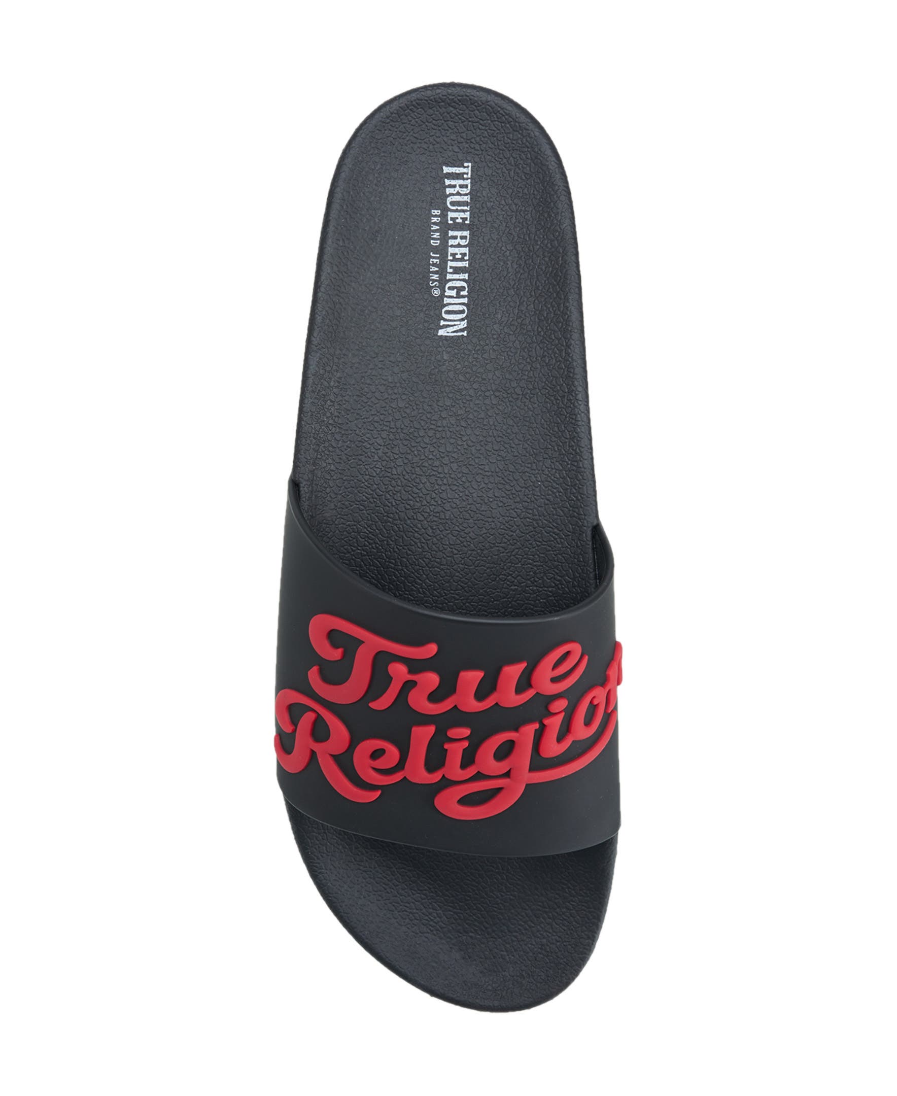 True Religion Drake Script Logo Pool Slide, Alternate, color, Black