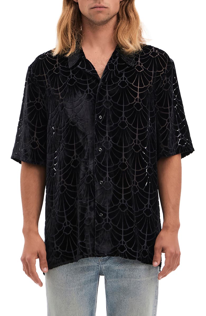 VAYDER Maqueda Burnout Shell Pattern Button-Up Shirt, Main, color,