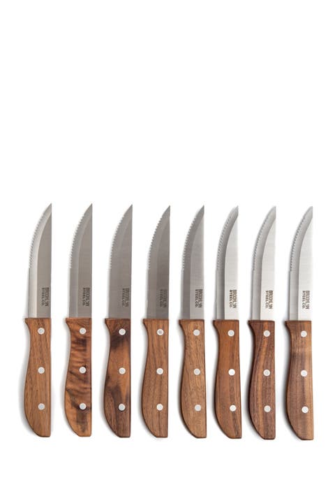 Walnut Jumbo Steak Knives - Set of 8