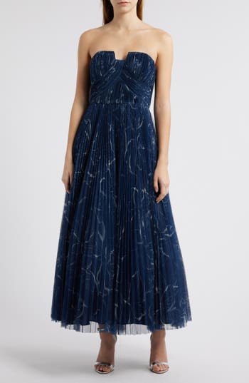 hutch corene strapless floral tulle a-line midi dress "Corene" 11331 line tulle silhouette for added volume Anthropologie Maxi Dress - Shop