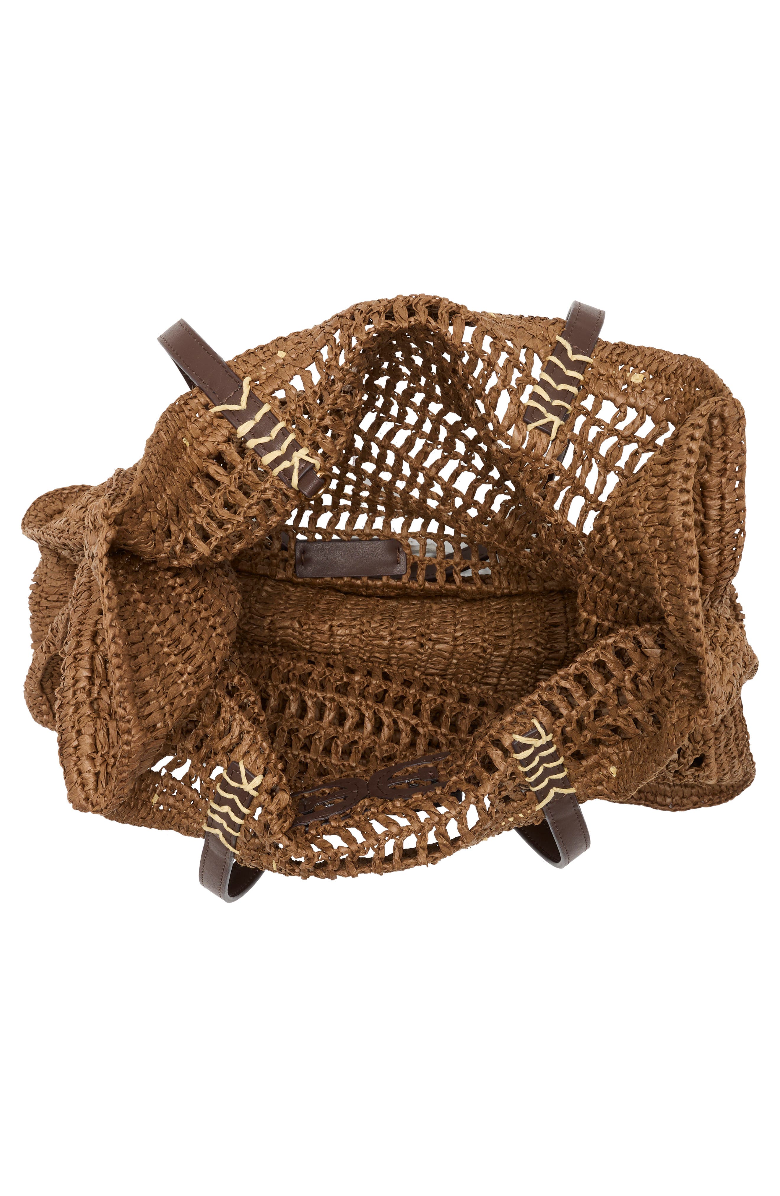 Sam Edelman Lizzie Raffia Tote, Alternate, color, Dark Brown
